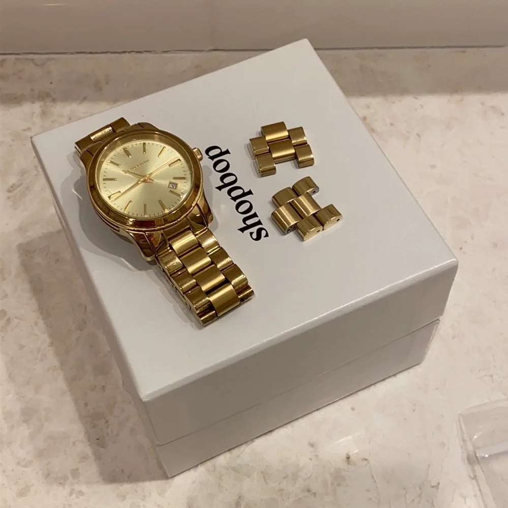 Michael Kors Gold Watch w/ Extra Links 100% Authentic Designer Chunky Statement